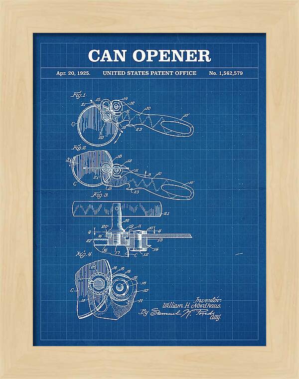 Can Opener Blueprint Patent Us1562579a