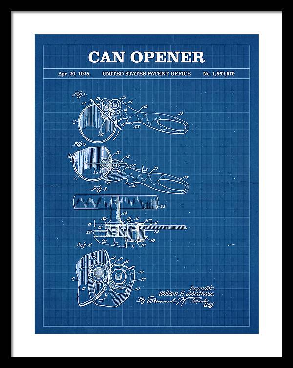 Can Opener Blueprint Patent Us1562579a