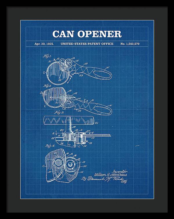 Can Opener Blueprint Patent Us1562579a