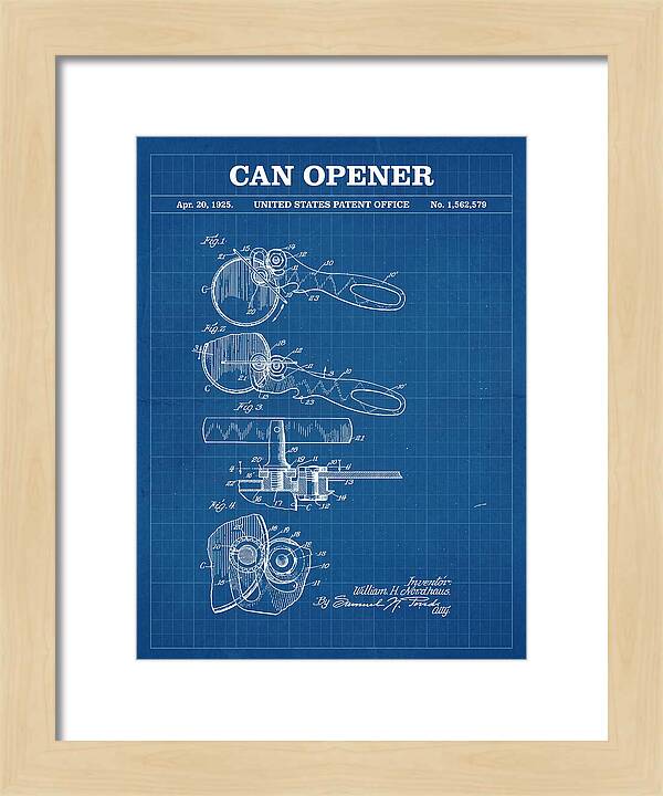 Can Opener Blueprint Patent Us1562579a