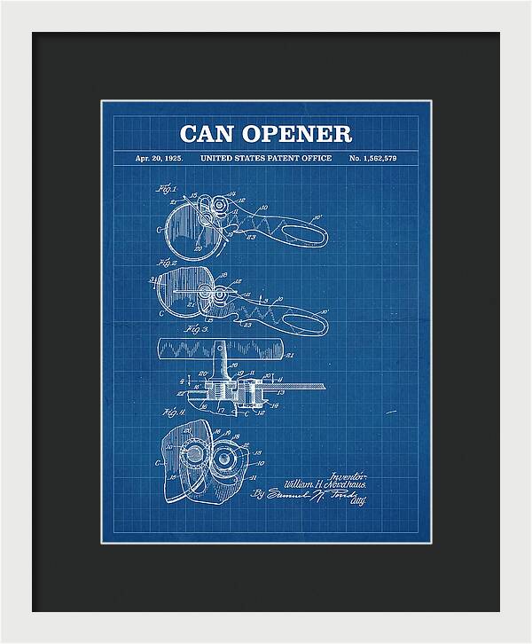 Can Opener Blueprint Patent Us1562579a