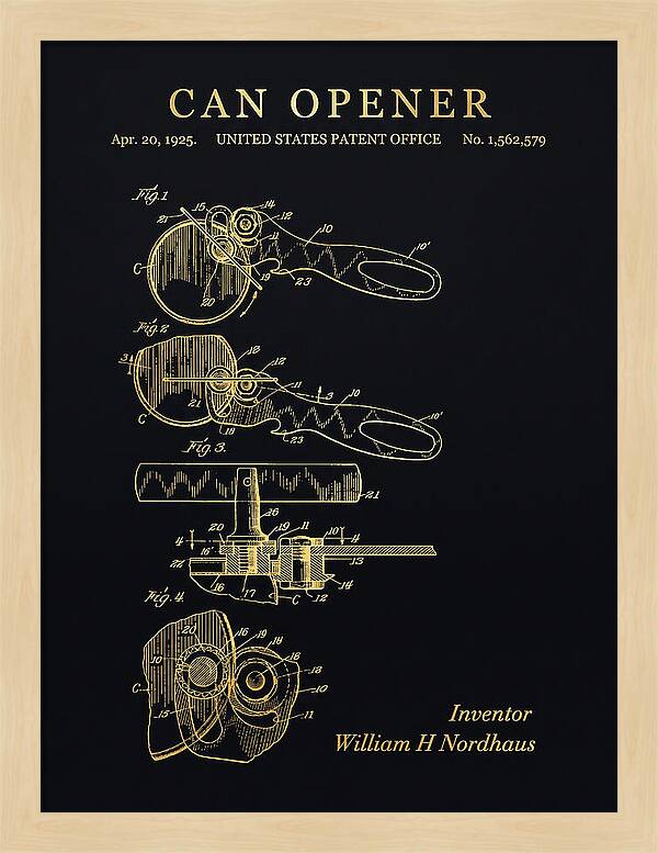 Can Opener Gold Patent Us1562579a