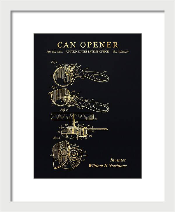 Can Opener Gold Patent Us1562579a
