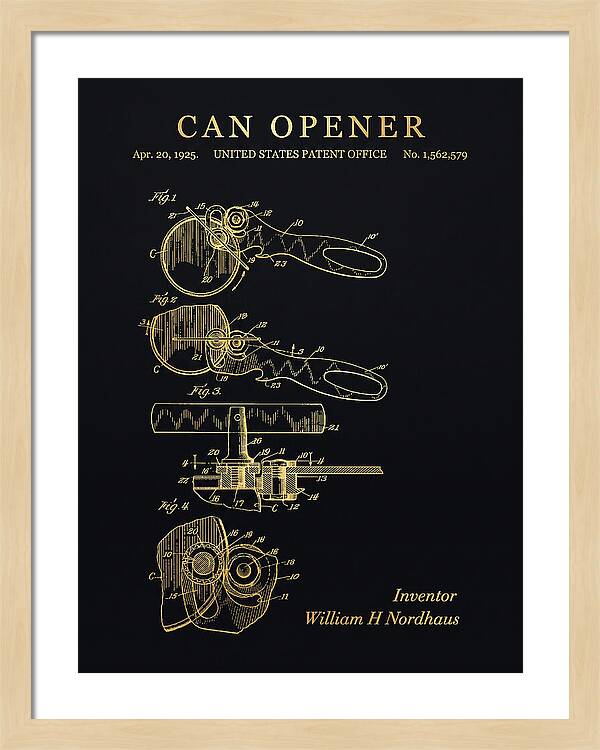Can Opener Gold Patent Us1562579a