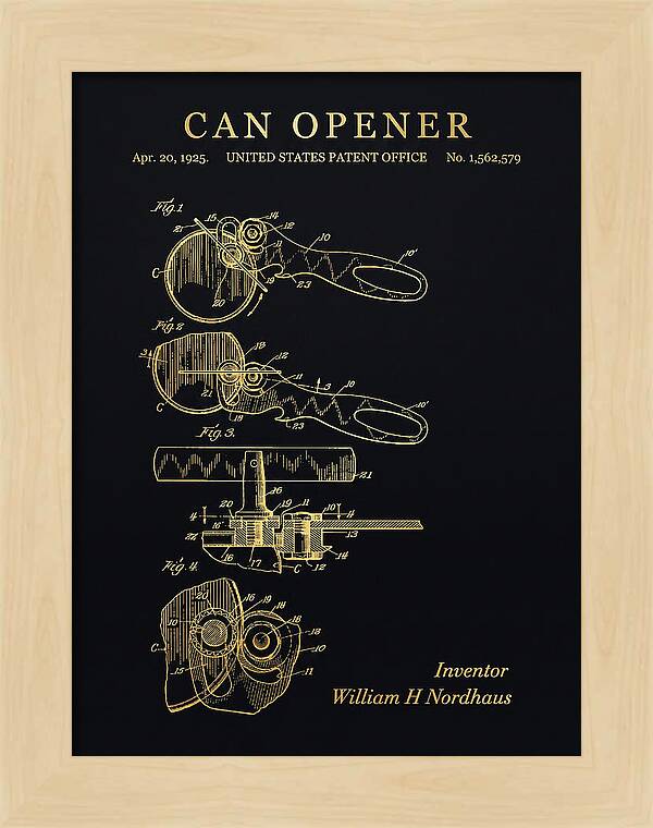 Can Opener Gold Patent Us1562579a