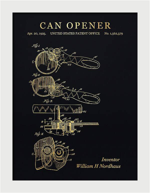 Can Opener Gold Patent Us1562579a