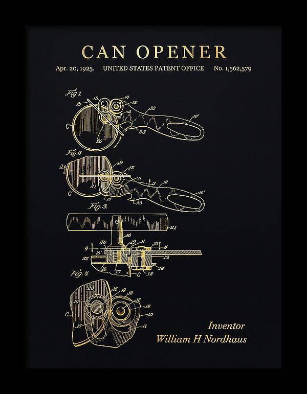 Can Opener Gold Patent Us1562579a