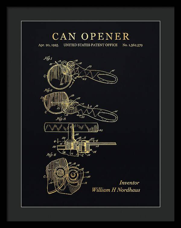 Can Opener Gold Patent Us1562579a