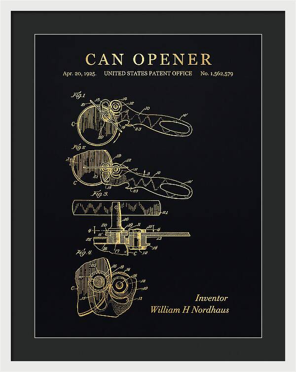 Can Opener Gold Patent Us1562579a