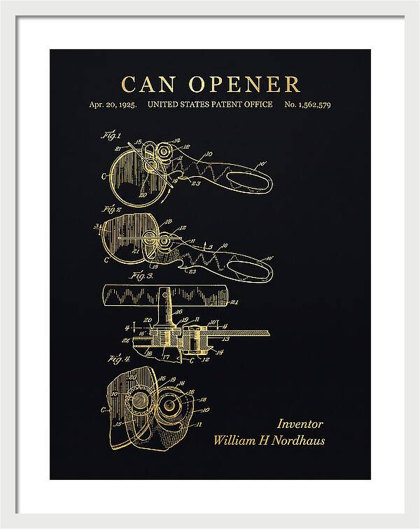 Can Opener Gold Patent Us1562579a