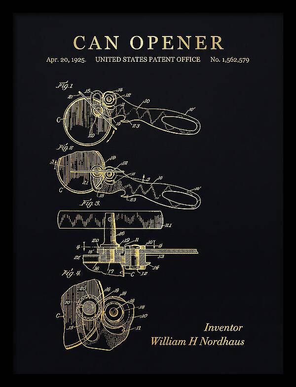 Can Opener Gold Patent Us1562579a
