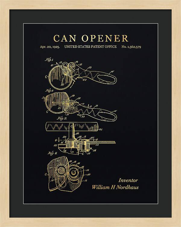 Can Opener Gold Patent Us1562579a