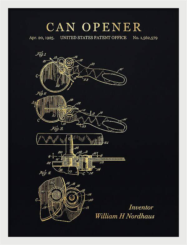 Can Opener Gold Patent Us1562579a