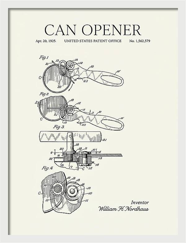 Can Opener Minimalist Patent Us1562579a