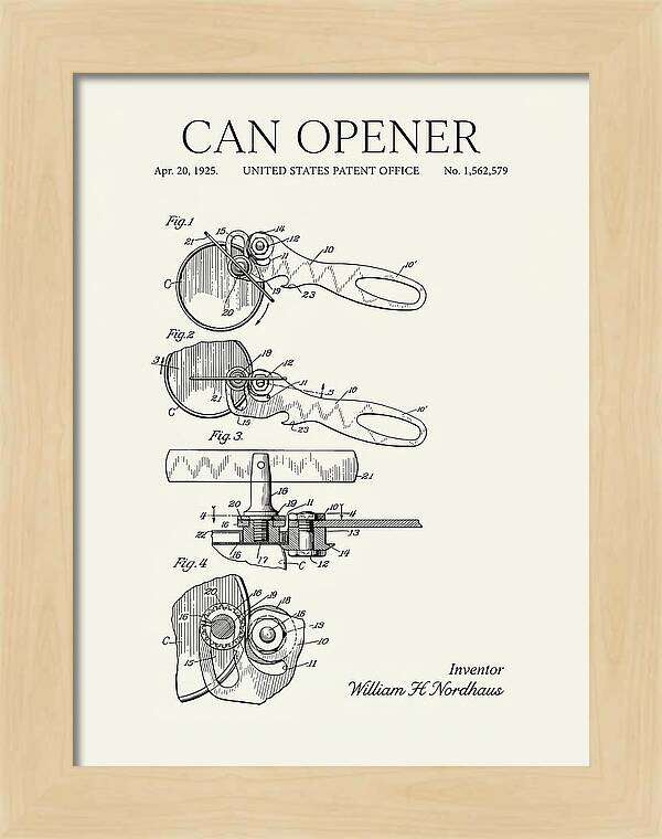 Can Opener Minimalist Patent Us1562579a