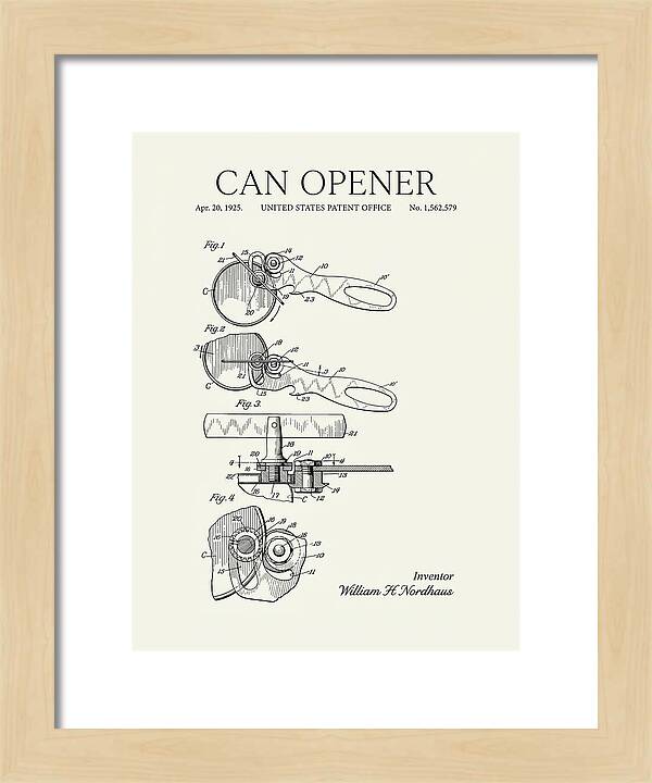 Can Opener Minimalist Patent Us1562579a