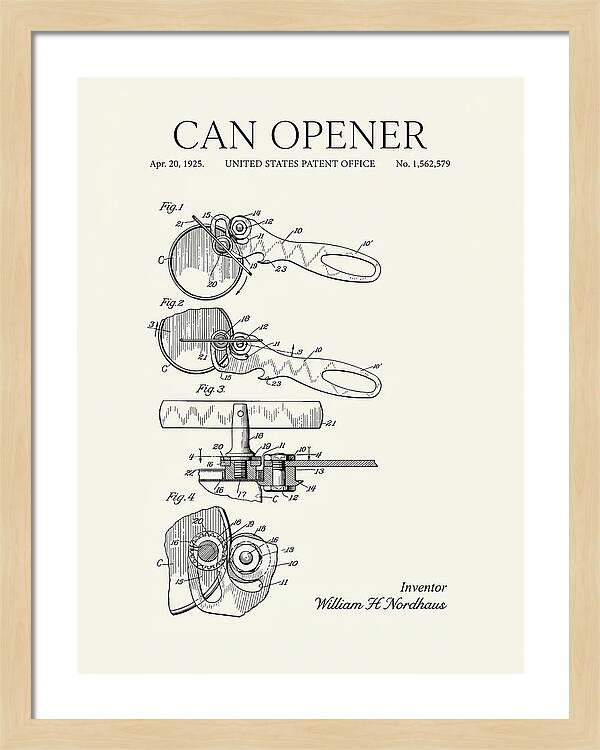 Can Opener Minimalist Patent Us1562579a
