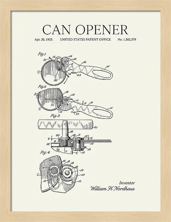 Can Opener Minimalist Patent Us1562579a