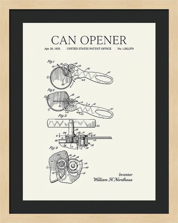 Can Opener Minimalist Patent Us1562579a