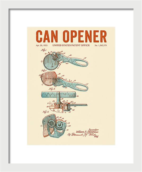 Can Opener Retro Patent Us1562579a