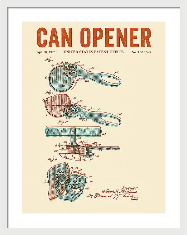 Can Opener Retro Patent Us1562579a