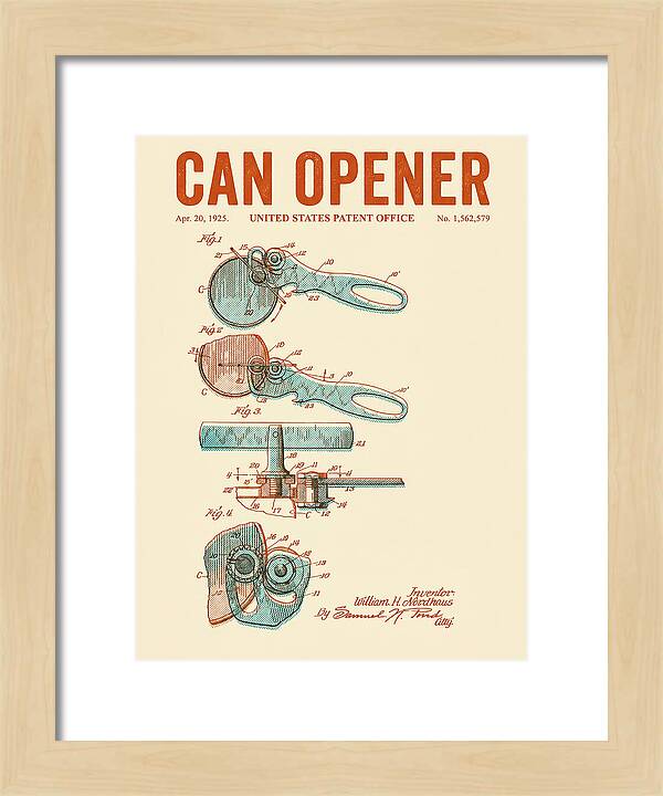 Can Opener Retro Patent Us1562579a