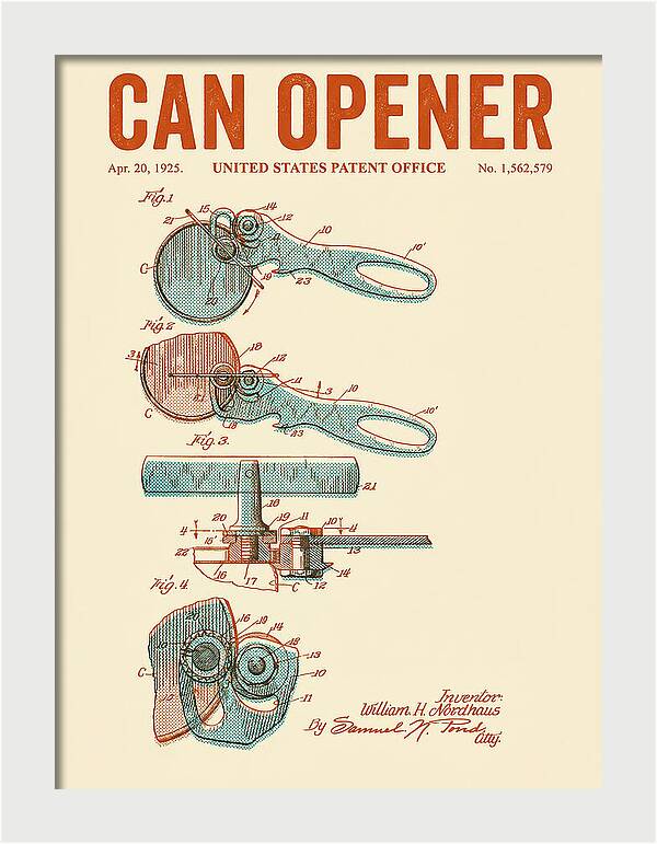 Can Opener Retro Patent Us1562579a