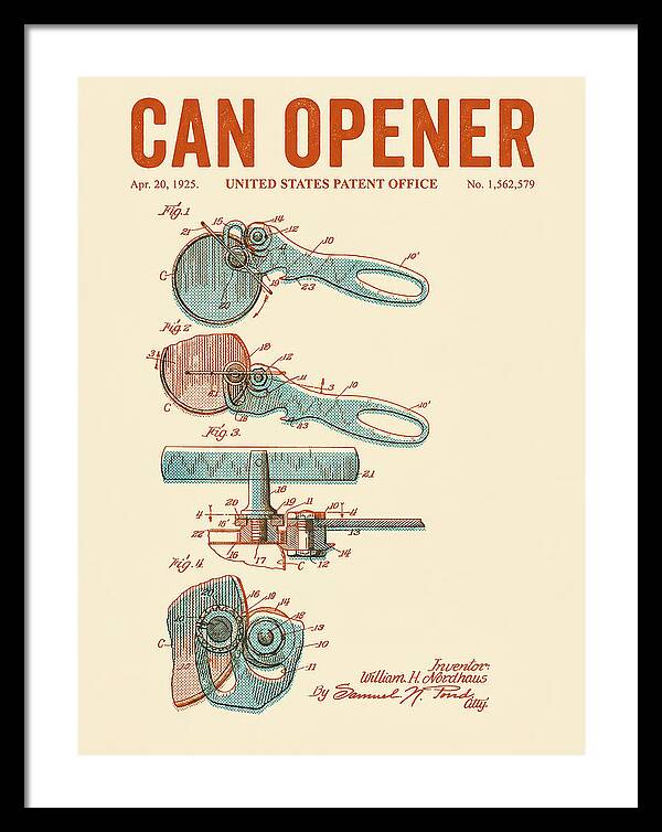Can Opener Retro Patent Us1562579a