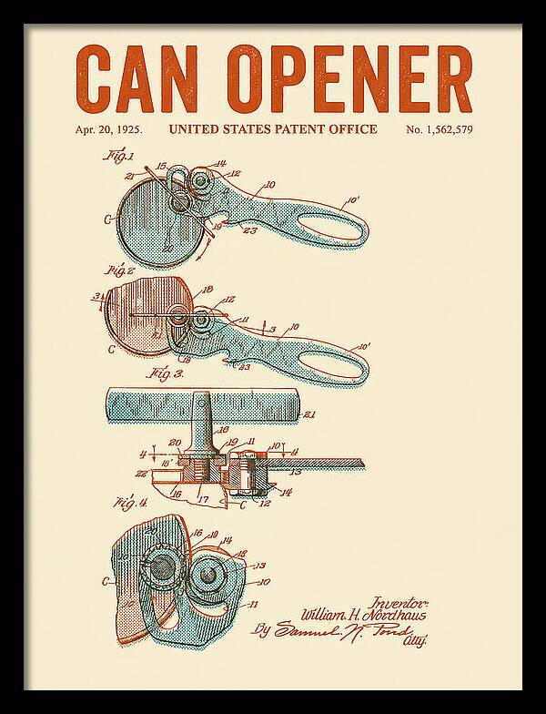 Can Opener Retro Patent Us1562579a