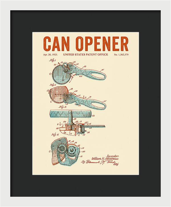 Can Opener Retro Patent Us1562579a