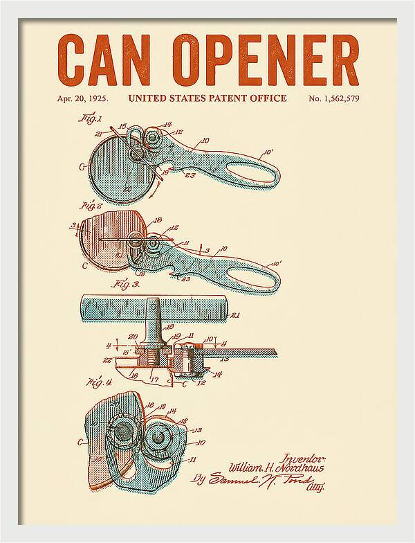 Can Opener Retro Patent Us1562579a