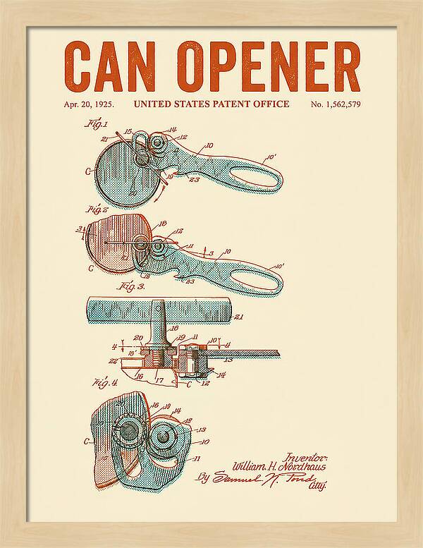 Can Opener Retro Patent Us1562579a