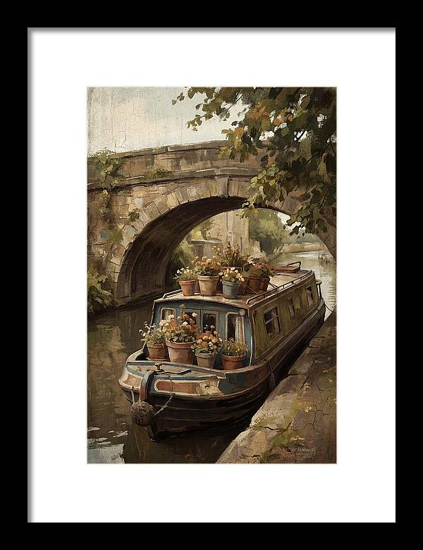 Canal Boat Under The Bridge