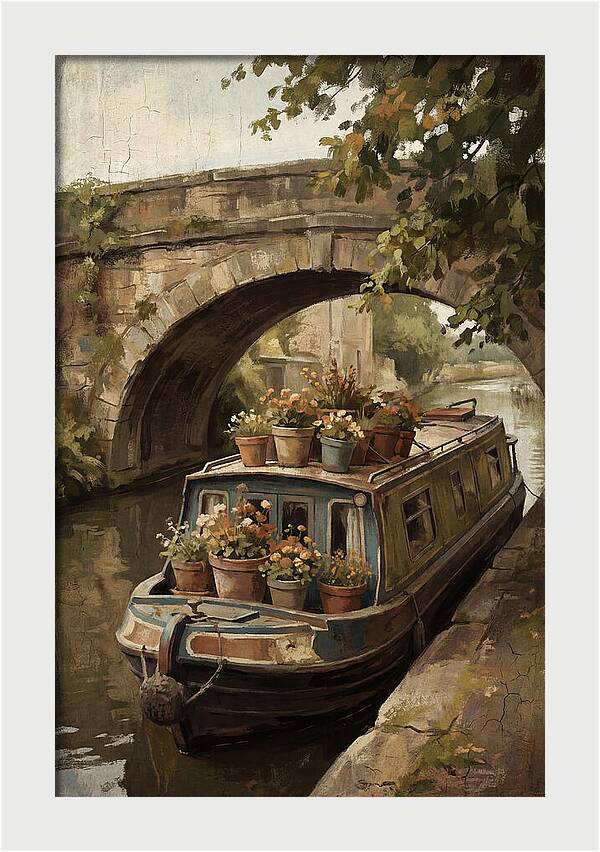 Canal Boat Under The Bridge