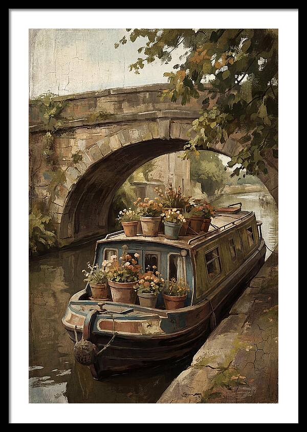 Canal Boat Under The Bridge