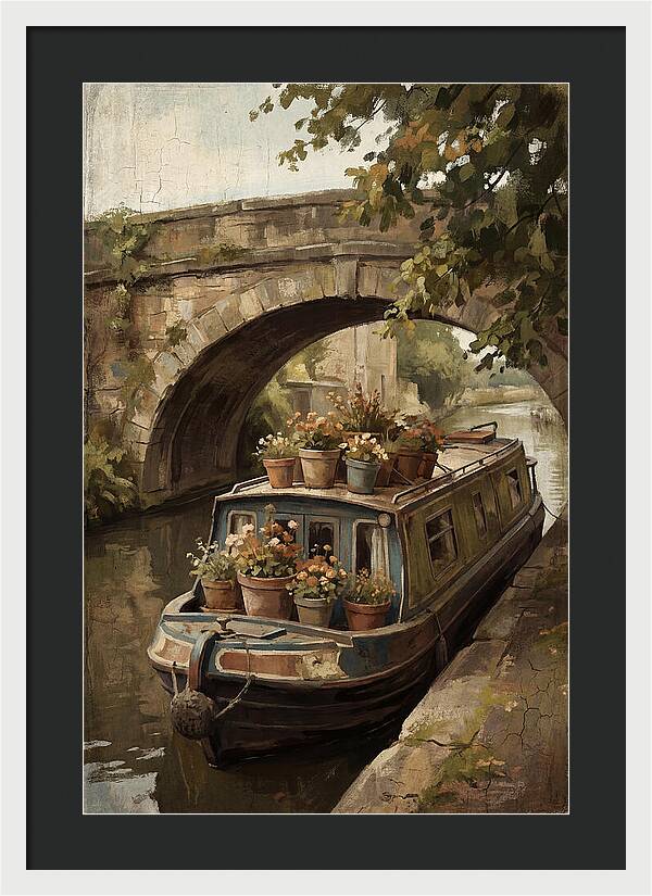 Canal Boat Under The Bridge