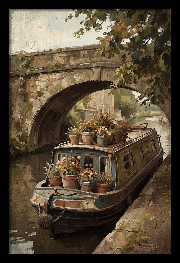 Canal Boat Under The Bridge
