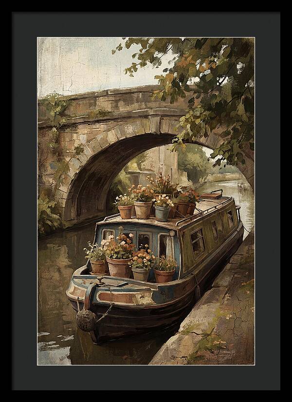 Canal Boat Under The Bridge