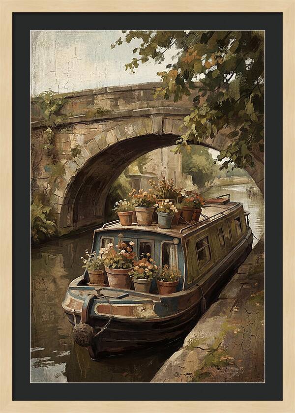 Canal Boat Under The Bridge