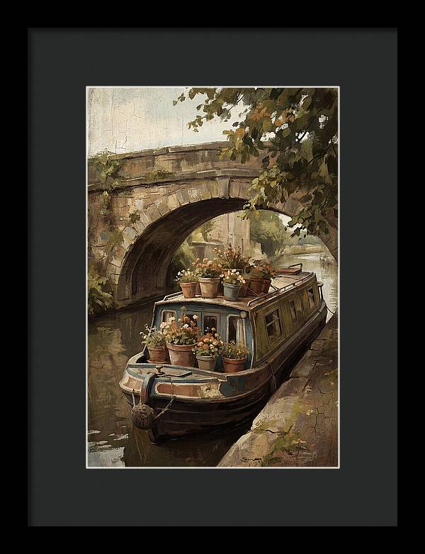 Canal Boat Under The Bridge