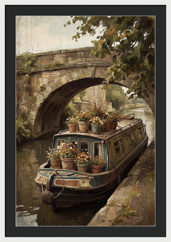 Canal Boat Under The Bridge