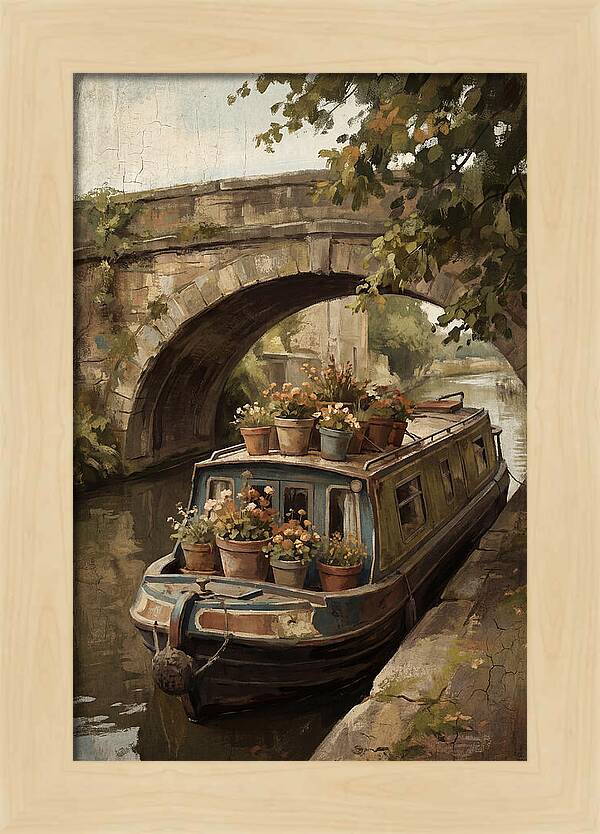 Canal Boat Under The Bridge