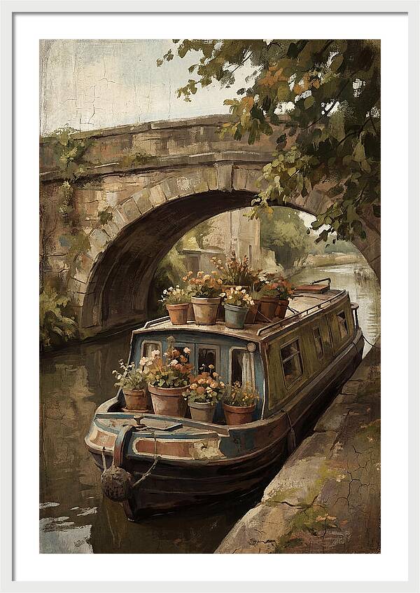 Canal Boat Under The Bridge