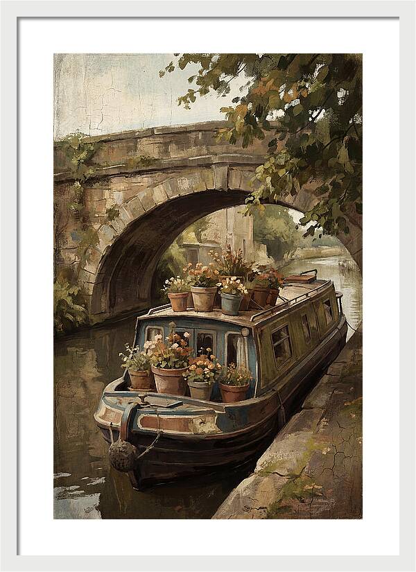 Canal Boat Under The Bridge