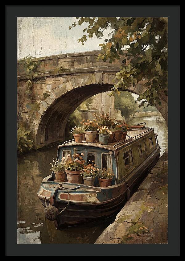 Canal Boat Under The Bridge