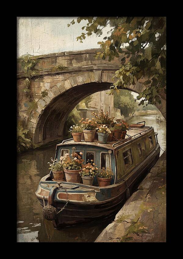 Canal Boat Under The Bridge
