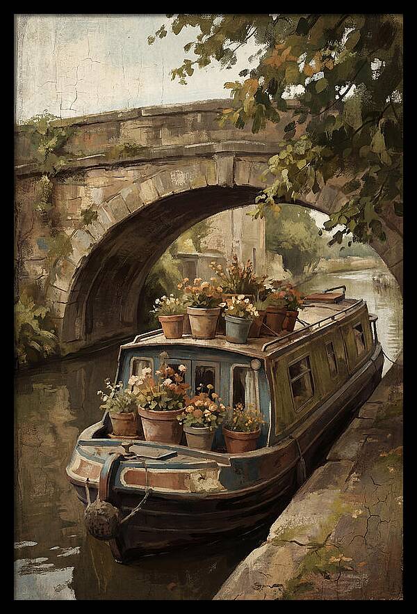 Canal Boat Under The Bridge