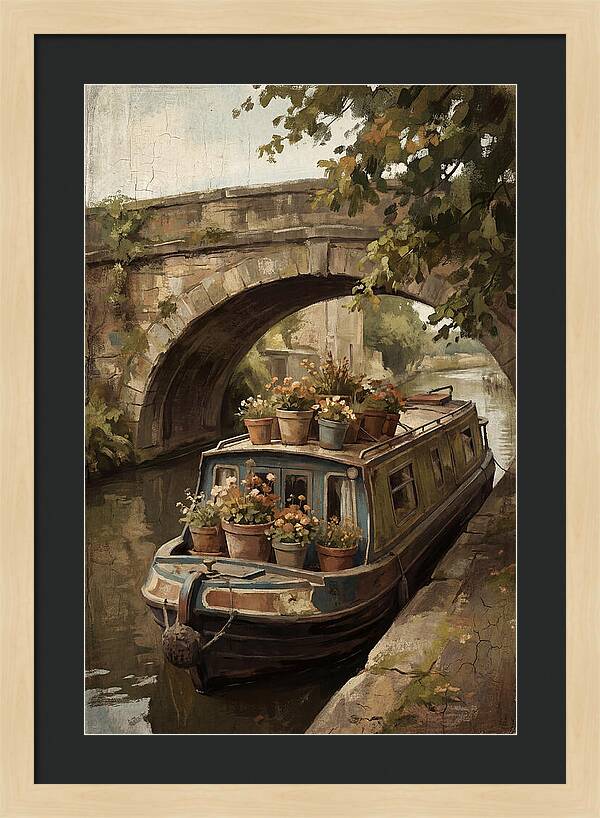 Canal Boat Under The Bridge