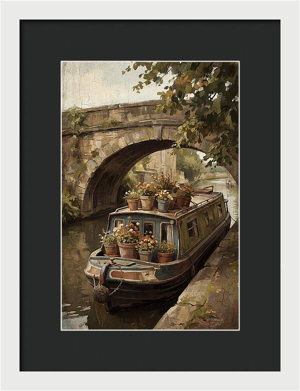 Canal Boat Under The Bridge