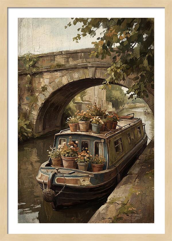 Canal Boat Under The Bridge